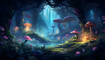 landscape with a fairy and lamp