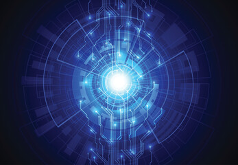 Abstract background with technology circuit board texture. Artificial intelligence electronic board. Communication and engineering concept. Vector illustration