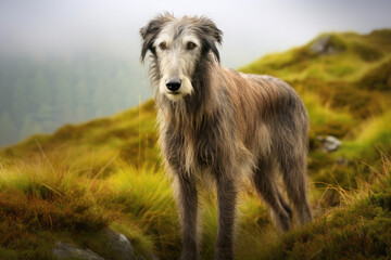 Fototapeta na wymiar Majestic Scottish Deerhound in Full View