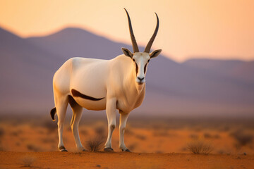 Stunning Scimitar-Horned Oryx Portrait in Natural Habitat