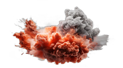 realistic explosion on transparent background