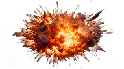 realistic explosion on transparent background