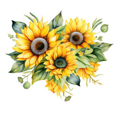 Watercolor image of Sunflower border