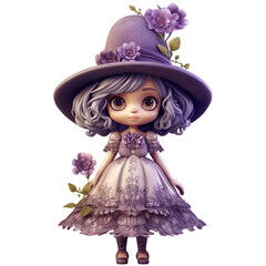 Elegant Isolated Bisque Dolls with Hat Delights
