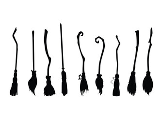 witch's brooms silhouette - 632849477