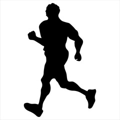 A man running style avatar art in black and white