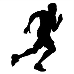Fototapeta na wymiar A man running style avatar art in black and white