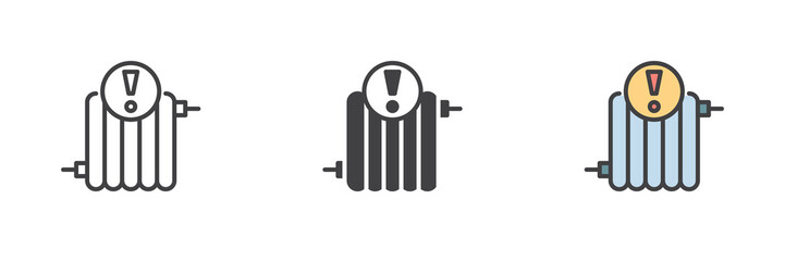 Heater system alert different style icon set