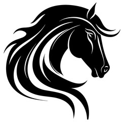 Vector black horse head logo shape