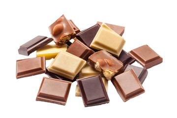 Various Chocolate Pieces Isolated - 632851891