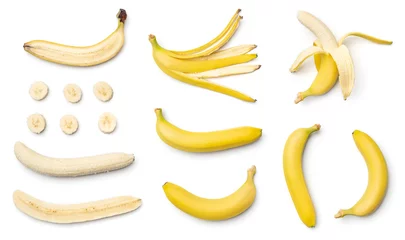 Collection of bananas isolated on white background © Iurii