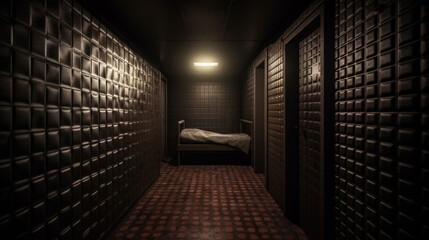 A textured view from within a padded cell