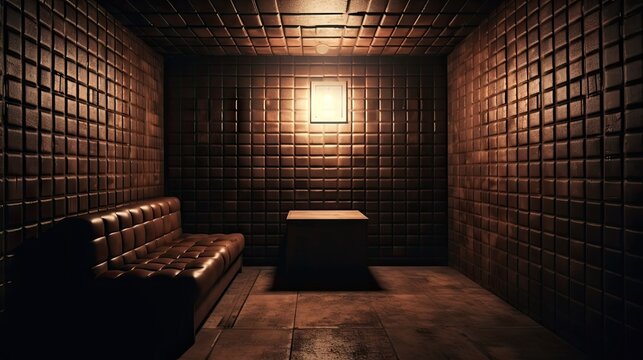 A textured view from within a padded cell