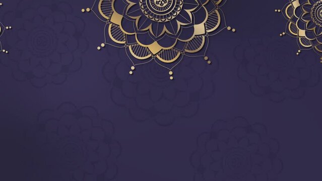 Colorful mandala background with a festive Navaratri celebration banner.