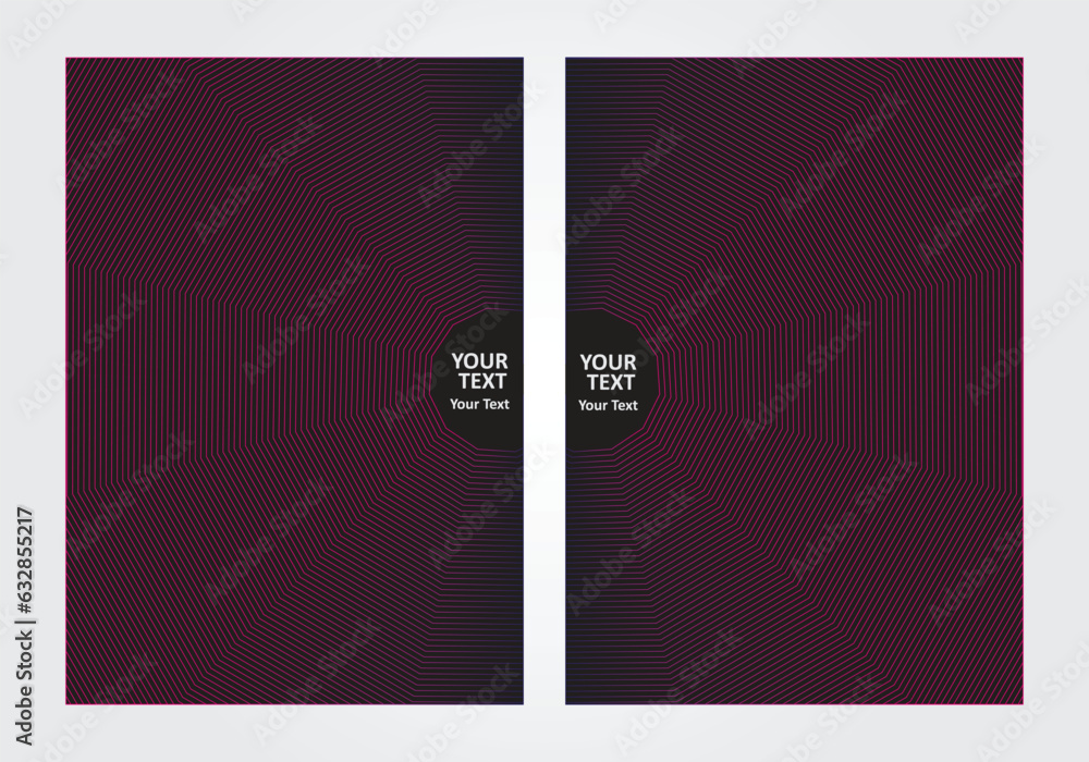 Poster cover design template set with abstract lines modern color gradient style pattern on background for 