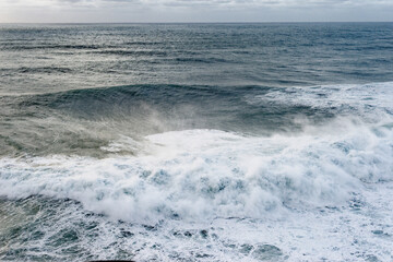 Waves at Atlantic ocean - Nazare, Portugal