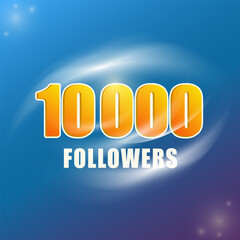 10,000 followers. Banner for designing a post on a social network. 3 D. Vector illustration.