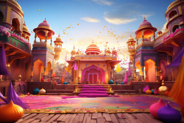 ndia festival themed background, 3d 