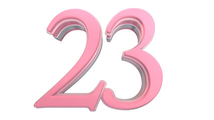 Fototapeta premium Creativepink 3d number 23
