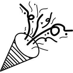 Naklejka premium Confetti Popoer Icon