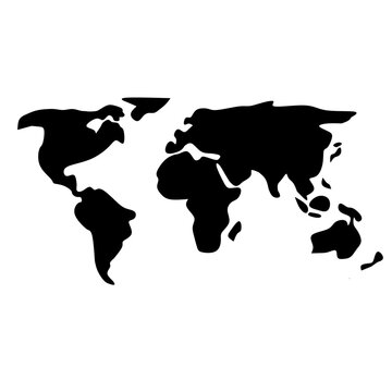 silhouette cartoon world map icon element design 