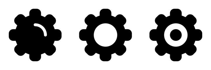 Gear icon set for setting and configuration