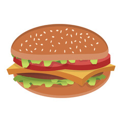 Beef Burger Vector Design Isolated on white background