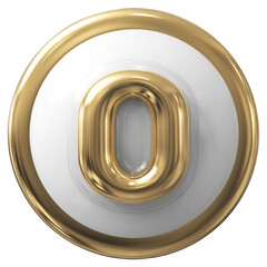 Number 0 Gold 3d Render