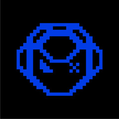 Fototapeta premium vintage pixel style vector design in blue color for clothing t-shirt design