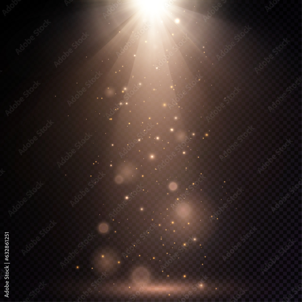 Poster searchlights. light effect stage for presentation illuminated by spotlights. vector illustration.