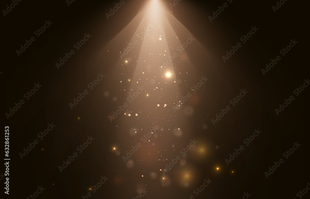Poster searchlights. light effect stage for presentation illuminated by spotlights. vector illustration.