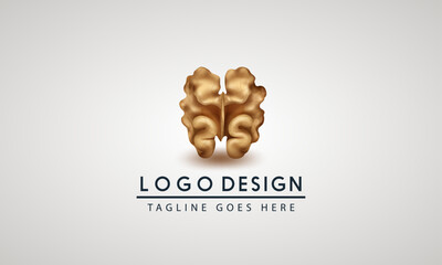 Walnut Nut With Shell- Vector Illustration, Isolated On White Background