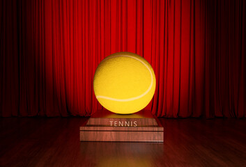Tennis, Red Curtain and Theater Stage Image, Stage Image
