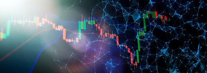 graphs and statistics on monitor.  representation of volumes and time intervals of digital...