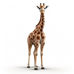 Giraffe in white background, AI generated Image