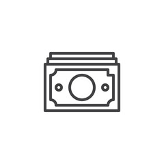 Paper money line icon