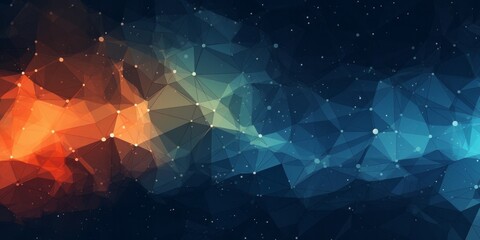 Abstract Polygonal Background with Blue and Red Tones, Generative AI