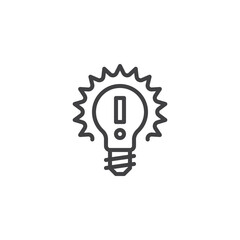 Idea lamp line icon