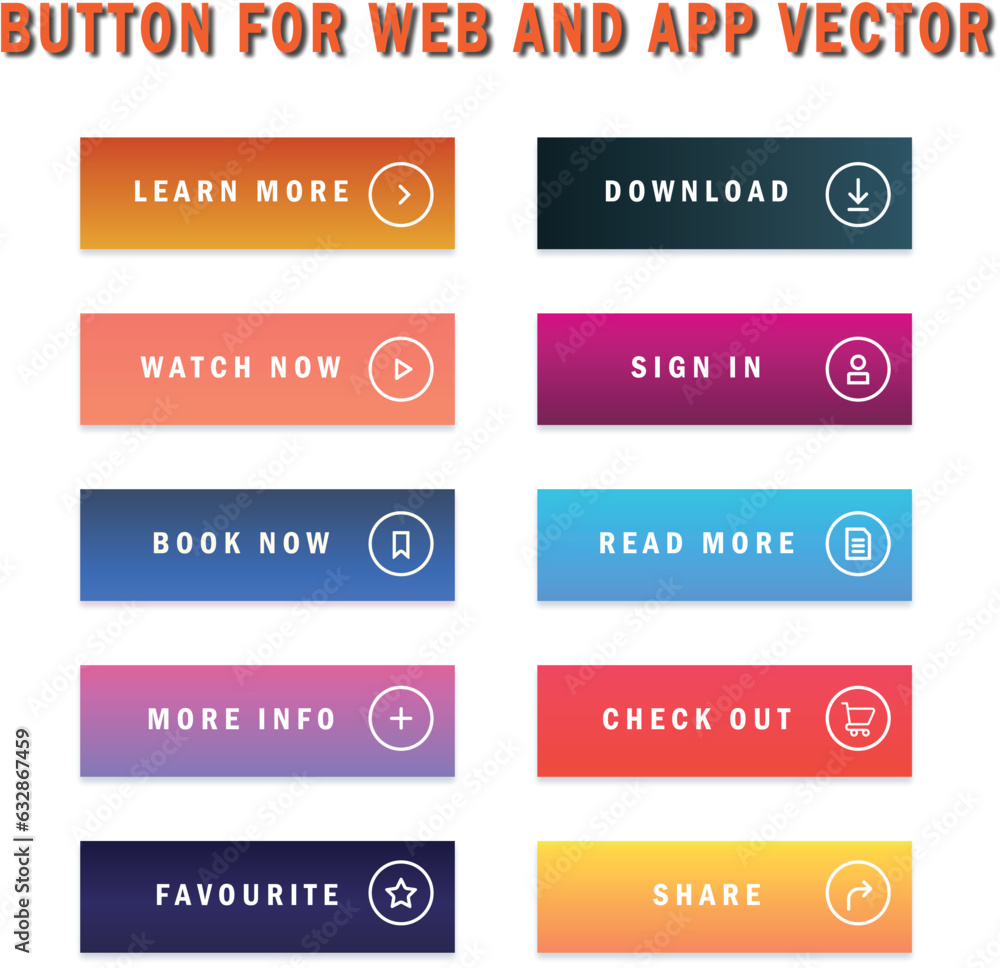 Wall mural web buttons set