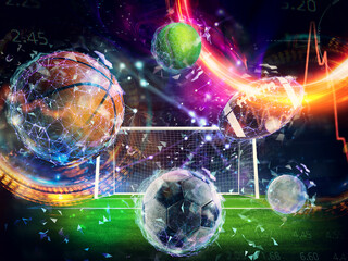 Online football bet and analytics and statistics for soccer, tennis, golf and basketball game