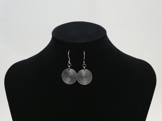 Silver and gemstones jewelry on white background