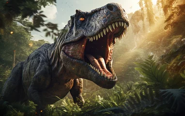 Foto op Plexiglas Dinosaurus Tyrannosaurus rex dinosaur in the jungle.