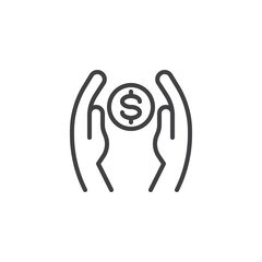 Money savings line icon