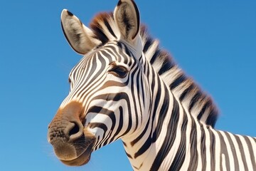 Fototapeta na wymiar Close up of zebra in the desert