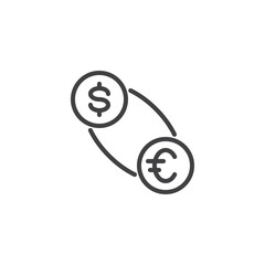 Currency exchange line icon