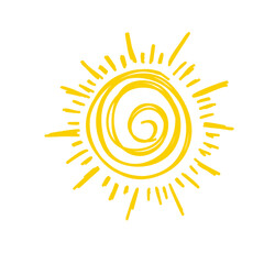 Sun doodle. Trendy vector summer symbol for website design, web button, mobile app. vector doodle suns.