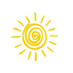 Sun doodle. Trendy vector summer symbol for website design, web button, mobile app. vector doodle suns.