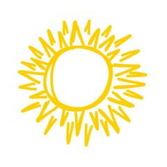 Sun doodle. Trendy vector summer symbol for website design, web button, mobile app. vector doodle suns.