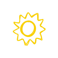 Sun doodle. Trendy vector summer symbol for website design, web button, mobile app. vector doodle suns.