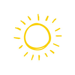 Sun doodle. Trendy vector summer symbol for website design, web button, mobile app. vector doodle suns.